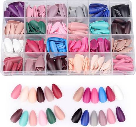 (Pack Of 2) 576 Pcs Artificial Nails With Free Nail Glue