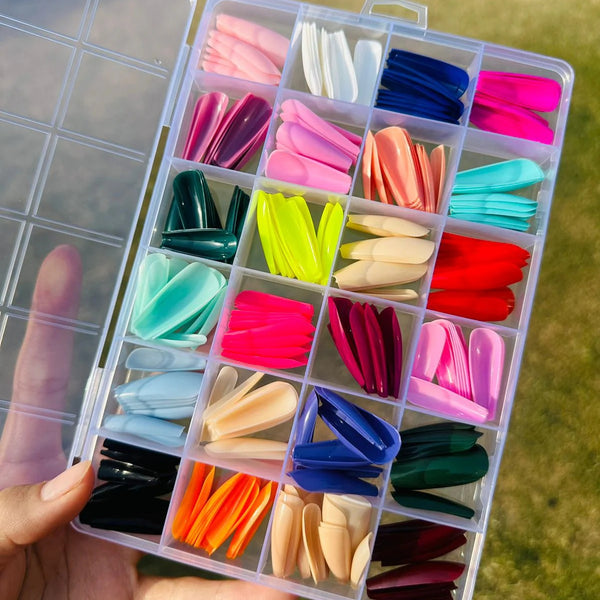 (Pack Of 2) 576 Pcs Artificial Nails With Free Nail Glue