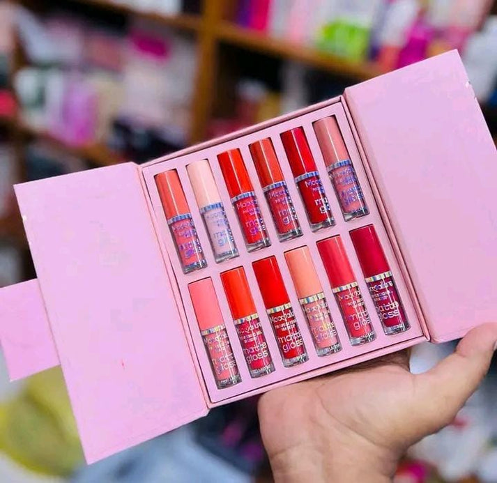 12 Pcs Mocallure High Pigmented Velvet Lip Gloss Set