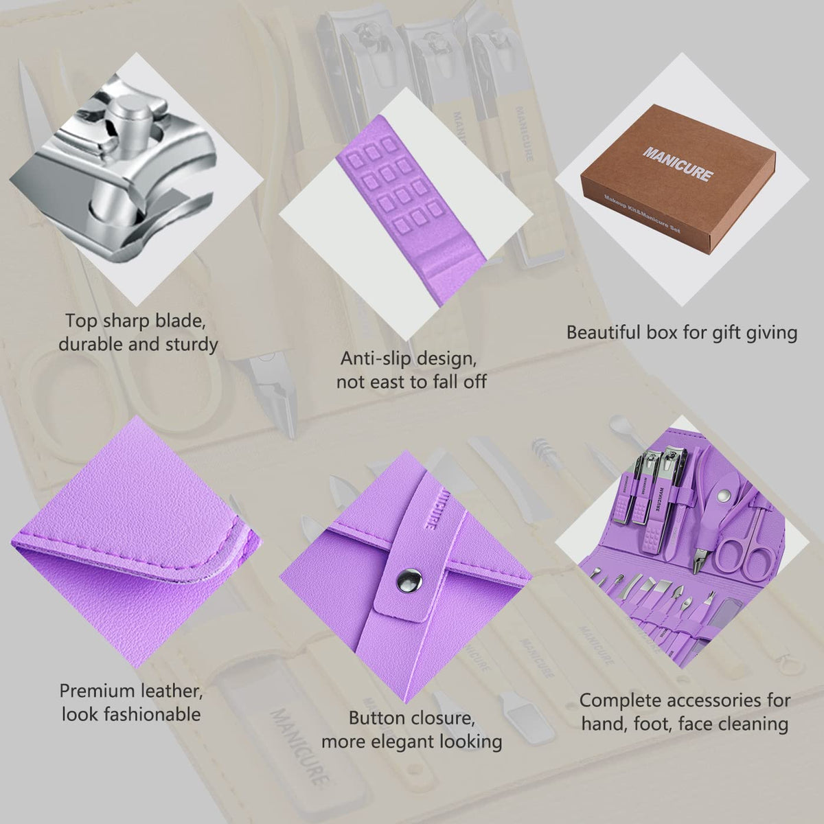 16 pcs Professional Manicure & Pedicure Set